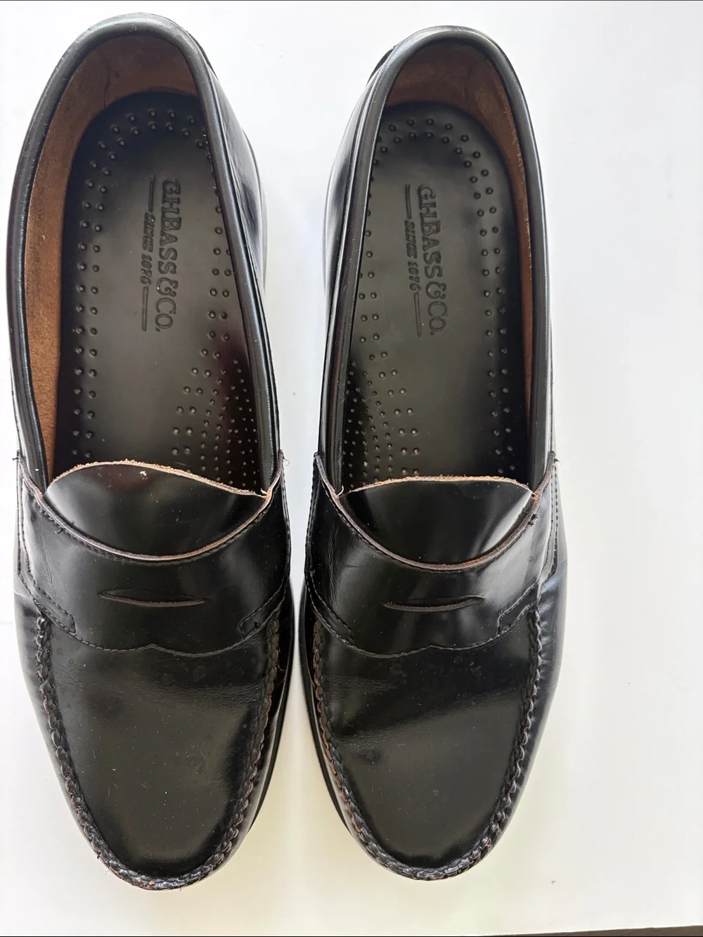 G.H. Bass & Co. Weejuns Black Leather Penny Loafers Size 12